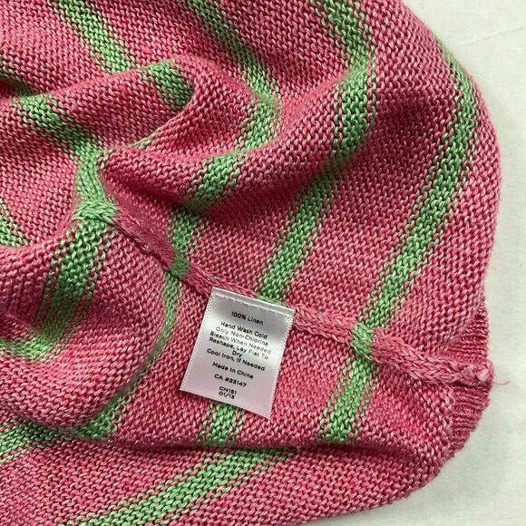 Talbots Linen Tunic Sweater Striped Long Sleeve Coastal Casual Pullover MEDIUM - Picture 8 of 10